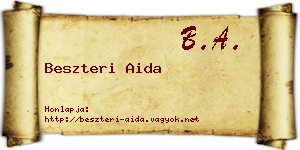 Beszteri Aida névjegykártya